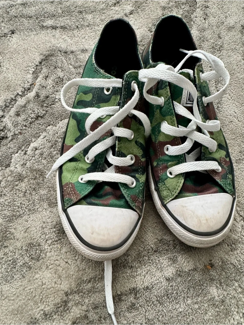 Converse Kids Low Top Camouflage Sneakers - Green/Black